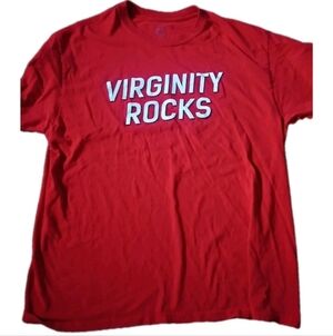 Danny Duncan Virginity Rocks Vibrant Red Statement Tee Adult Large